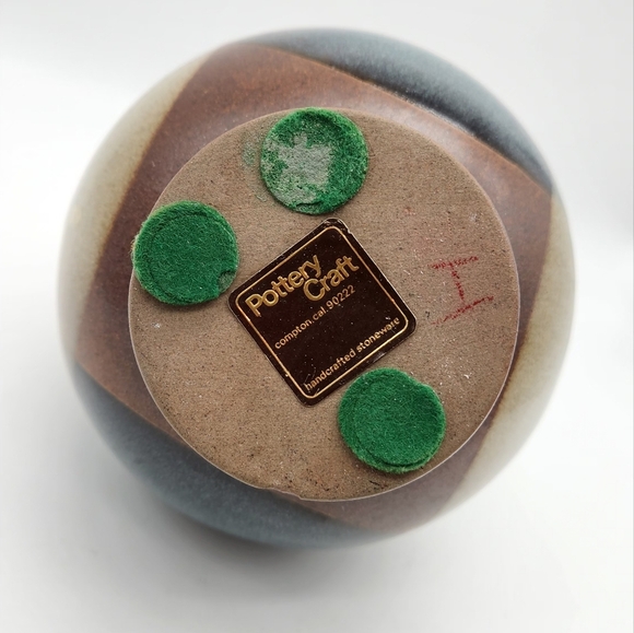 MCM Robert Maxwell "Full Moons" Blue White Eclipse Pottery Craft Vase / Decanter - Picture 5 of 8